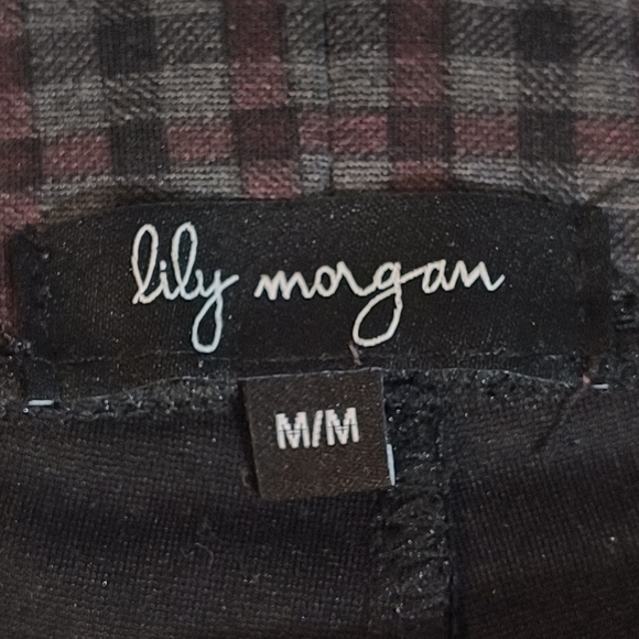 Lily Morgan Women's Medium Black & Red Checkered Pants - Picture 7 of 7